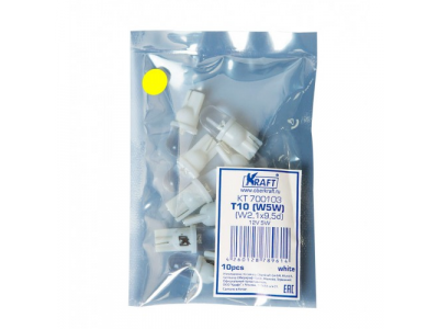 Светодиодная лампа T10 W5W (W2.1x9.5d) 12v Yellow от KRAFT Светодиодная лампа T10 W5W (W2.1x9.5d) 12v Yellow